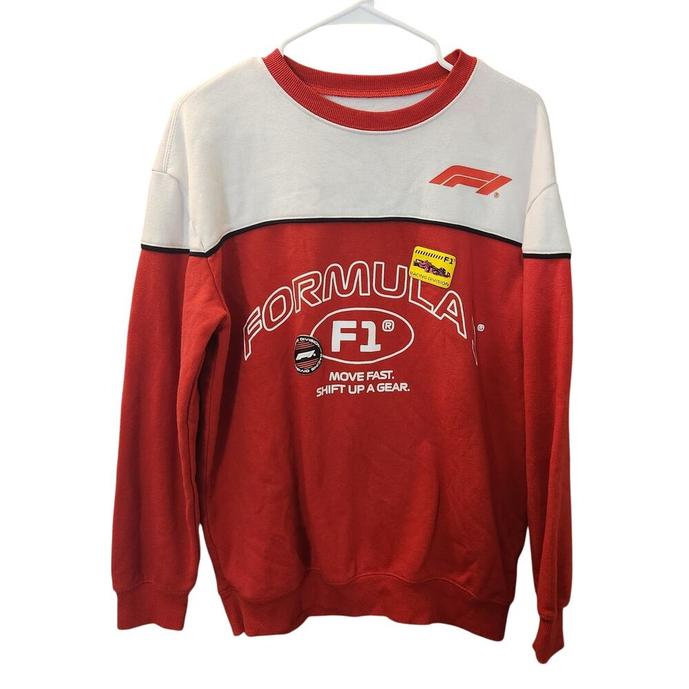 Formula 1 Official Licensed Hybrid Apparel Red White Crewneck Sweatshirt M
